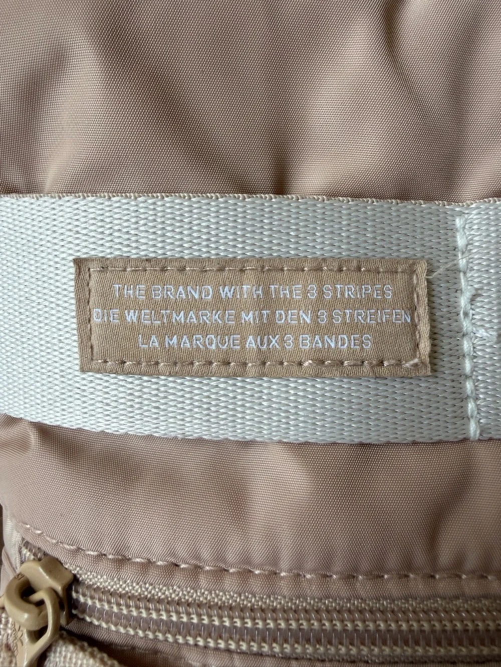 Adidas Originals Nylon Tote Crossbody Bag Beige Adjustable Strap